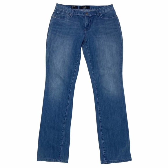 ANN Taylor Faded Medium Wash Blue Denim Straight Leg Jeans - Picture 1 of 12